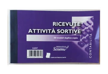 Immagine di Blocco Ricevute di Pagamento Attività Sportive 50/50 autoc. F.to 170x99