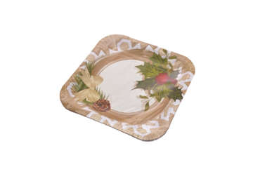 Immagine di SET 8 PIATTI QUADRATI  PIANI DECORAZIONE NATALIZA 23X23CM