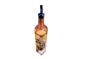 Immagine di Bottiglia in vetro con disegno H 30cm