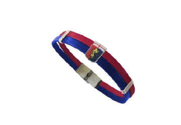 Immagine di BRACC. 2FILI PVC ROSSO BLU CON CREST GENOA CM21