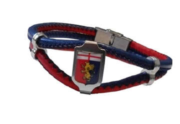 Immagine di BRACCIALE 2 FILI PU CON CRESTUFFICIALE CM 19 GENOA