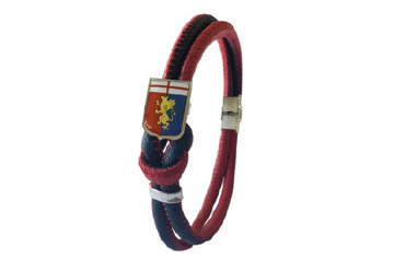 Immagine di BRACCIALE PU TONDA BICOLORE CON NODO CM 19 GENOA