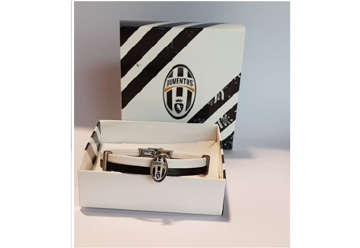 Immagine di BRACCIALE 2 FILI PU-LEATHER PIATTI BICOLORE CREST JUVE