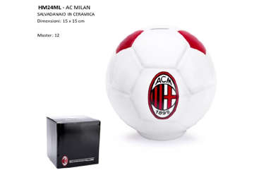 Immagine di Salvadanaio pallone ceramica Milan