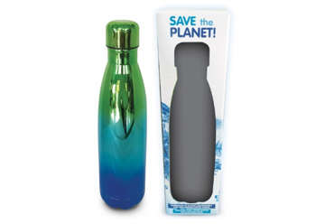 Immagine di Borraccia in alluminio blu/verde "Save the Planet" 500ml