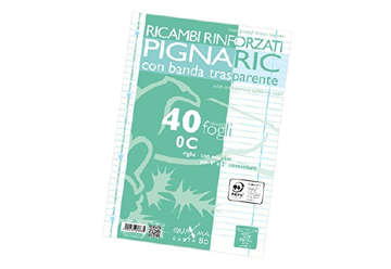 Immagine di Ricambi Pigna A4 rinforzati 1 rigo con margine 0C 40fogli