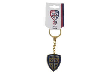 Immagine di Portachiavi in metallo smaltato "Gold Edition" Cagliari calcio