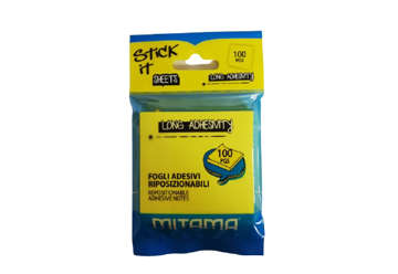 Immagine di Blocco notes adesivi Mitama Stick It, 100 fg. Giallo Fluo, 7,5x7,5,  bl. 1 pz